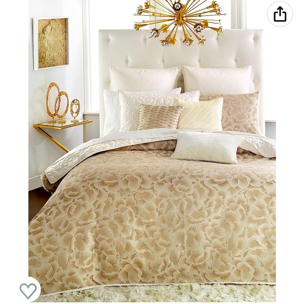 Delphine Full / Queen Comforter Set Taupe / Gold